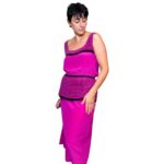 Abito vintage misto seta - fucsia e nero
