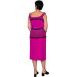 Abito vintage misto seta - fucsia e nero