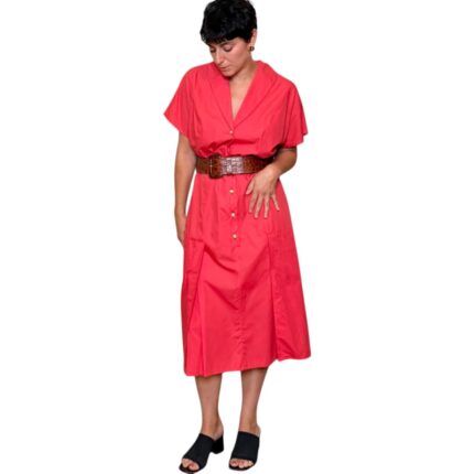 Abito vintage corallo - 100% cotone