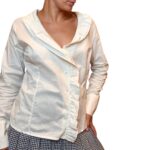 Camicia vintage bianca con volant