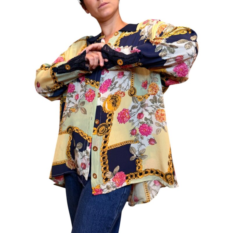 Camicia vintage - a fiori blu