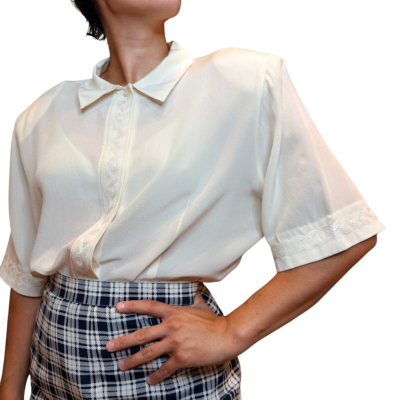 Camicia vintage bianca - 100% seta