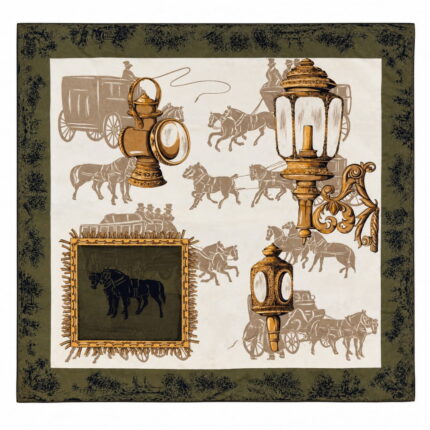Foulard verde militare - 100% seta