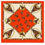Foulard vintage rosso con catene