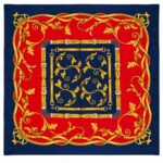 Foulard rosso e blu - 100% seta