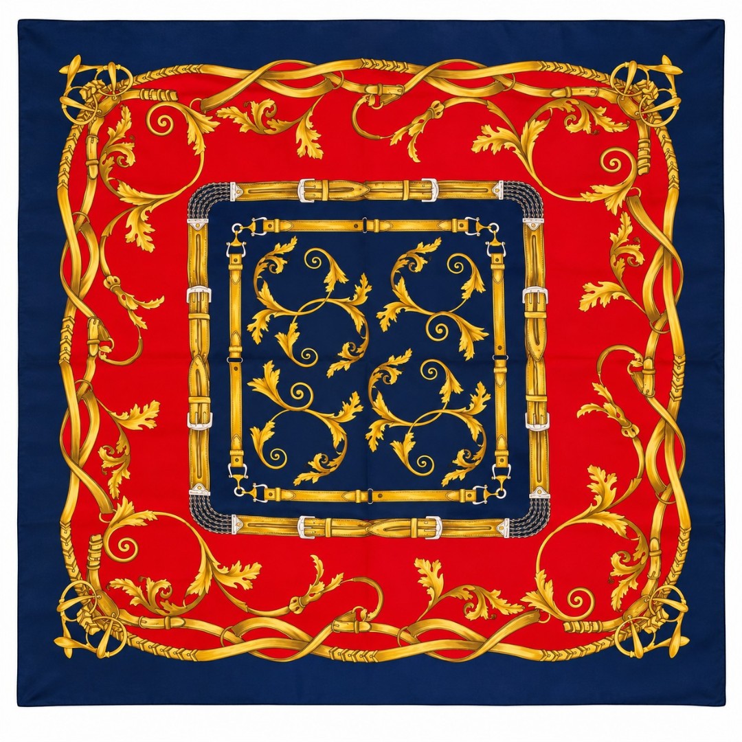 ChatGPT Image 26 set 2026, 12_44_52 Foulard rosso e blu - 100% seta - immagine 1