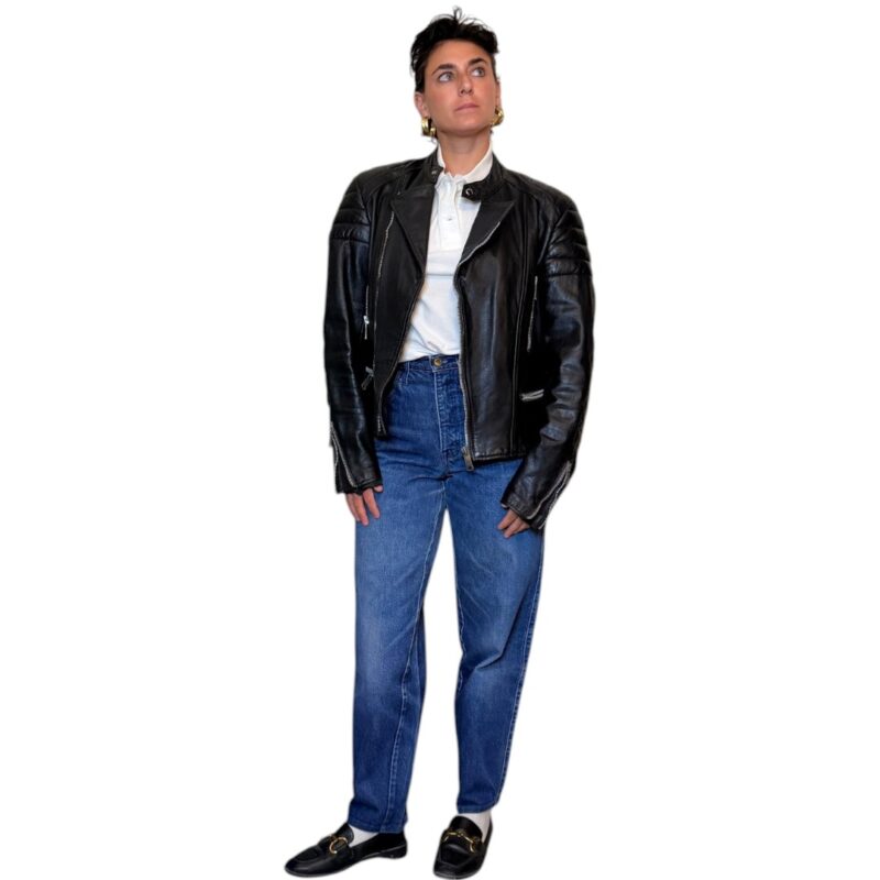 Chiodo in vera pelle nero
