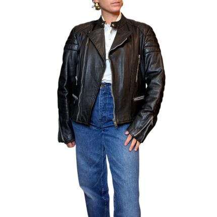 Chiodo in vera pelle nero