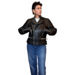 Chiodo in vera pelle nero