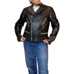 Chiodo in vera pelle nero