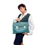 Cartella in vera pelle - verde
