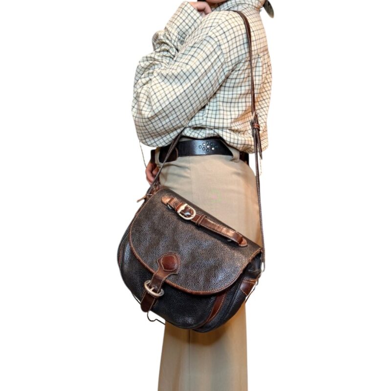 Borsa vintage - vera pelle testa di moro