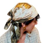 Foulard verde militare - 100% seta