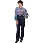 Camicia vintage viola e azzurro