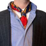 Foulard rosso e blu - 100% seta