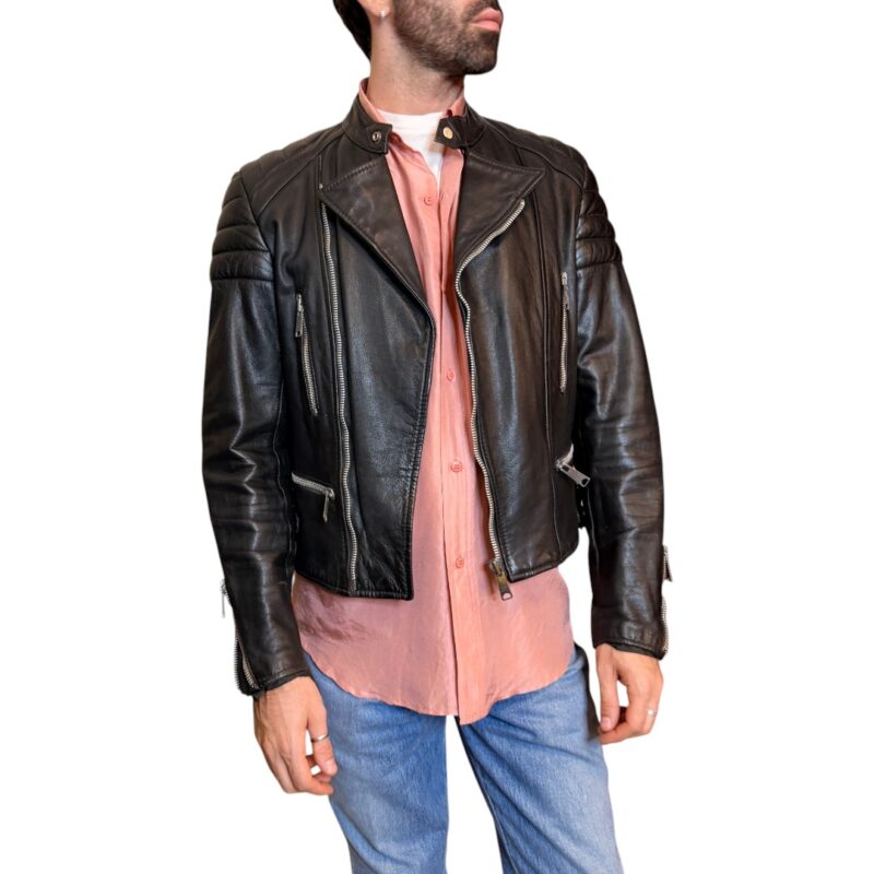 Chiodo in vera pelle nero