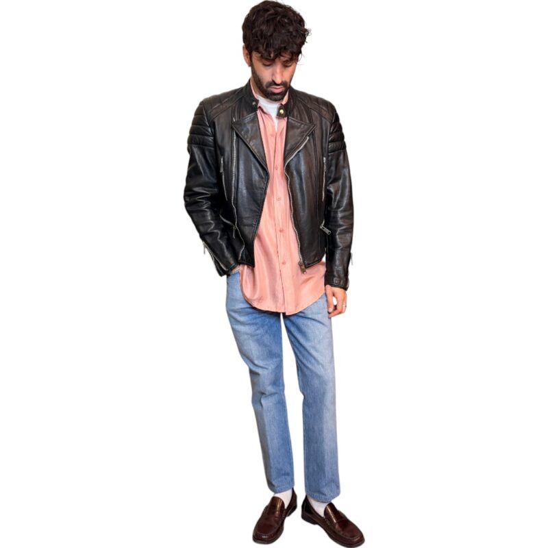 Chiodo in vera pelle nero
