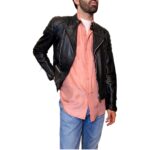 Chiodo in vera pelle nero