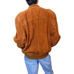Giacca in vera pelle scamosciata marrone