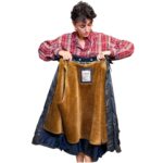 Giacca vintage in cotone cerato blu