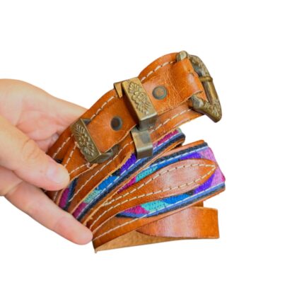 Cintura vintage - vera pelle multicolor