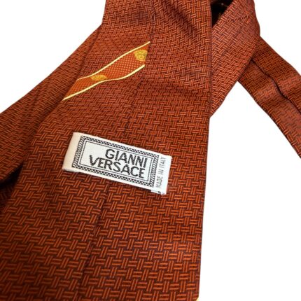 Gianni Versace - cravatta vintage marrone - 100% seta
