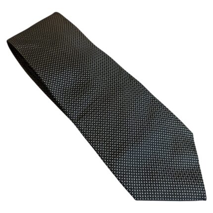 Giorgio Armani - cravatta vintage nera a pois - 100% seta