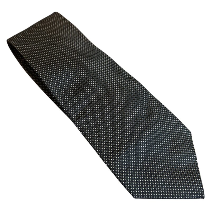 Giorgio Armani - cravatta vintage nera a pois - 100% seta