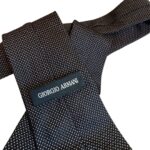Giorgio Armani - cravatta vintage nera a pois - 100% seta