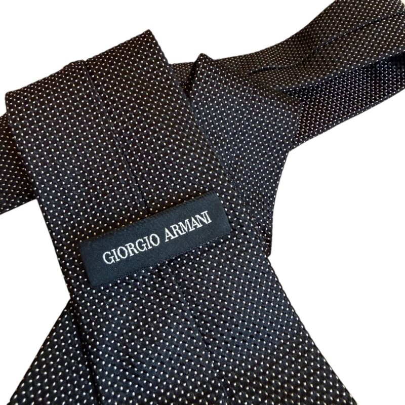 Giorgio Armani - cravatta vintage nera a pois - 100% seta