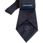 Giorgio Armani - cravatta vintage nera a pois - 100% seta