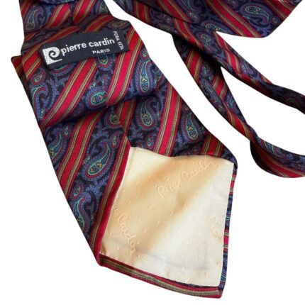 Pierre Cardin - cravatta vintage blu e rosso - 100% seta
