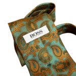Hugo Boss - cravatta vintage verde - 100% seta