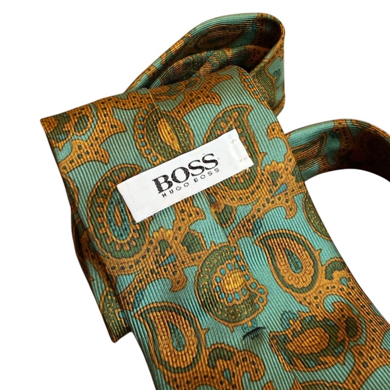 Hugo Boss - cravatta vintage verde - 100% seta
