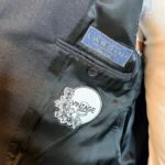 Vintage Groove Upcycling - Blazer grigio scuro - inserti Asics rosa