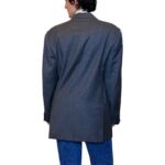 Vintage Groove Upcycling - Blazer grigio - inserti adidas azzurri