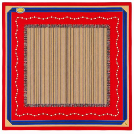 Borbonese - Foulard rosso e beige - 100% seta