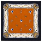 Foulard vintage nero e arancio
