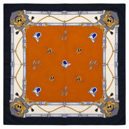 Foulard vintage nero e arancio