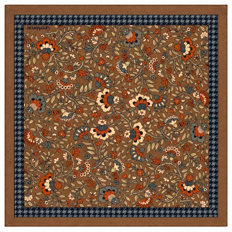 Gianni Versace - Foulard marrone e verde - 100% seta