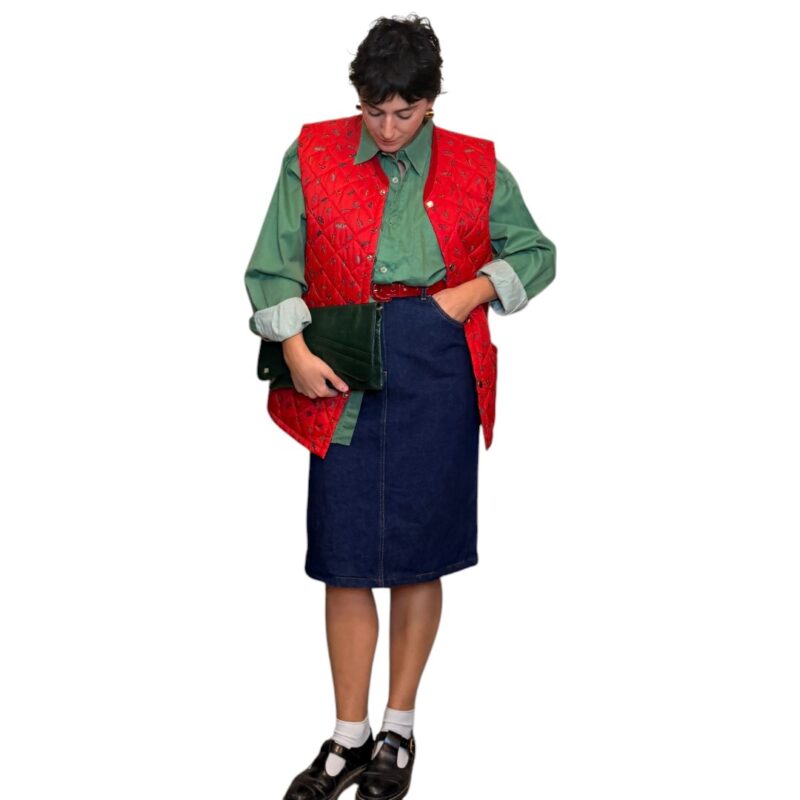 Najoleari - gilet vintage trapuntato rosso