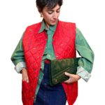 Borsa vintage - vera pelle verde