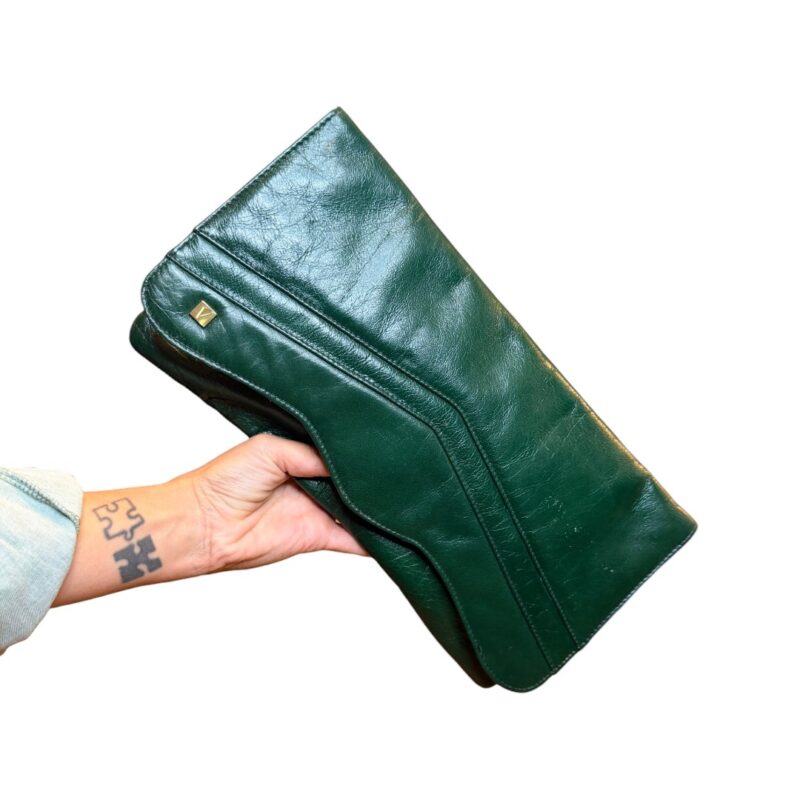 Borsa vintage - vera pelle verde