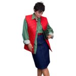 Najoleari - gilet vintage trapuntato rosso