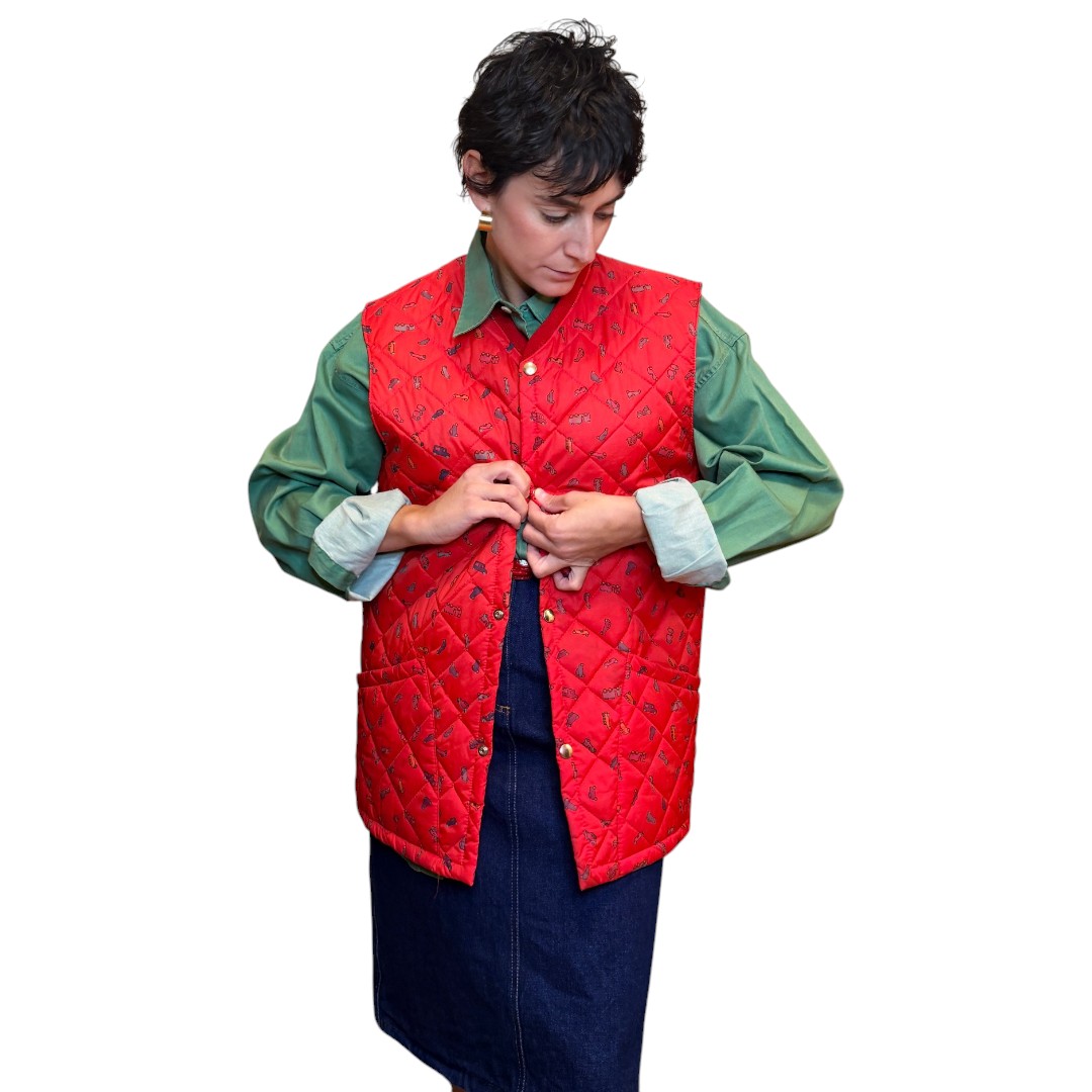 IMG_5758 Najoleari - gilet vintage trapuntato rosso