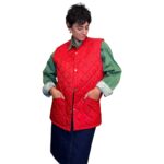 Najoleari - gilet vintage trapuntato rosso