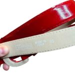 Cintura vintage - vera pelle verniciata rossa