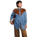 Camicia vintage in denim stile western