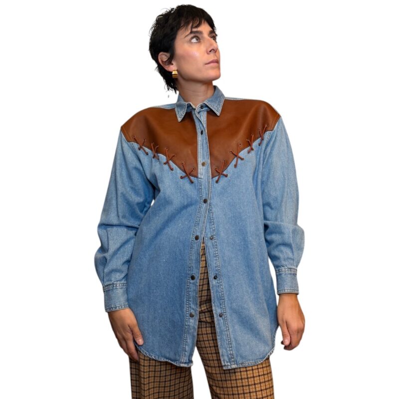 Camicia vintage in denim stile western