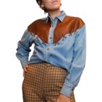 Camicia vintage in denim stile western